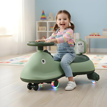Ride on swing car for kids with musical sounds and wheel control