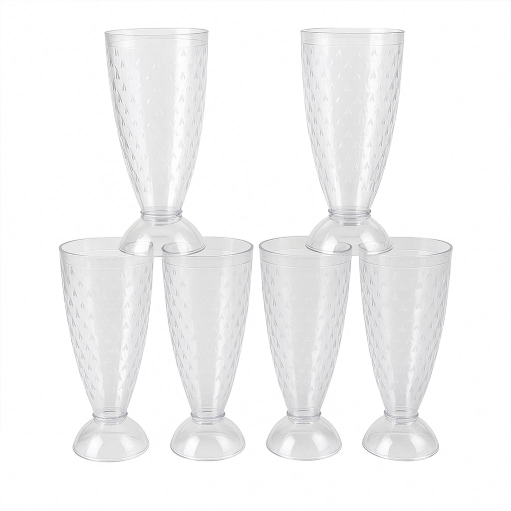 Supermom Transparent Plastic Milkshake Glass Set (400ml  6 Pc)