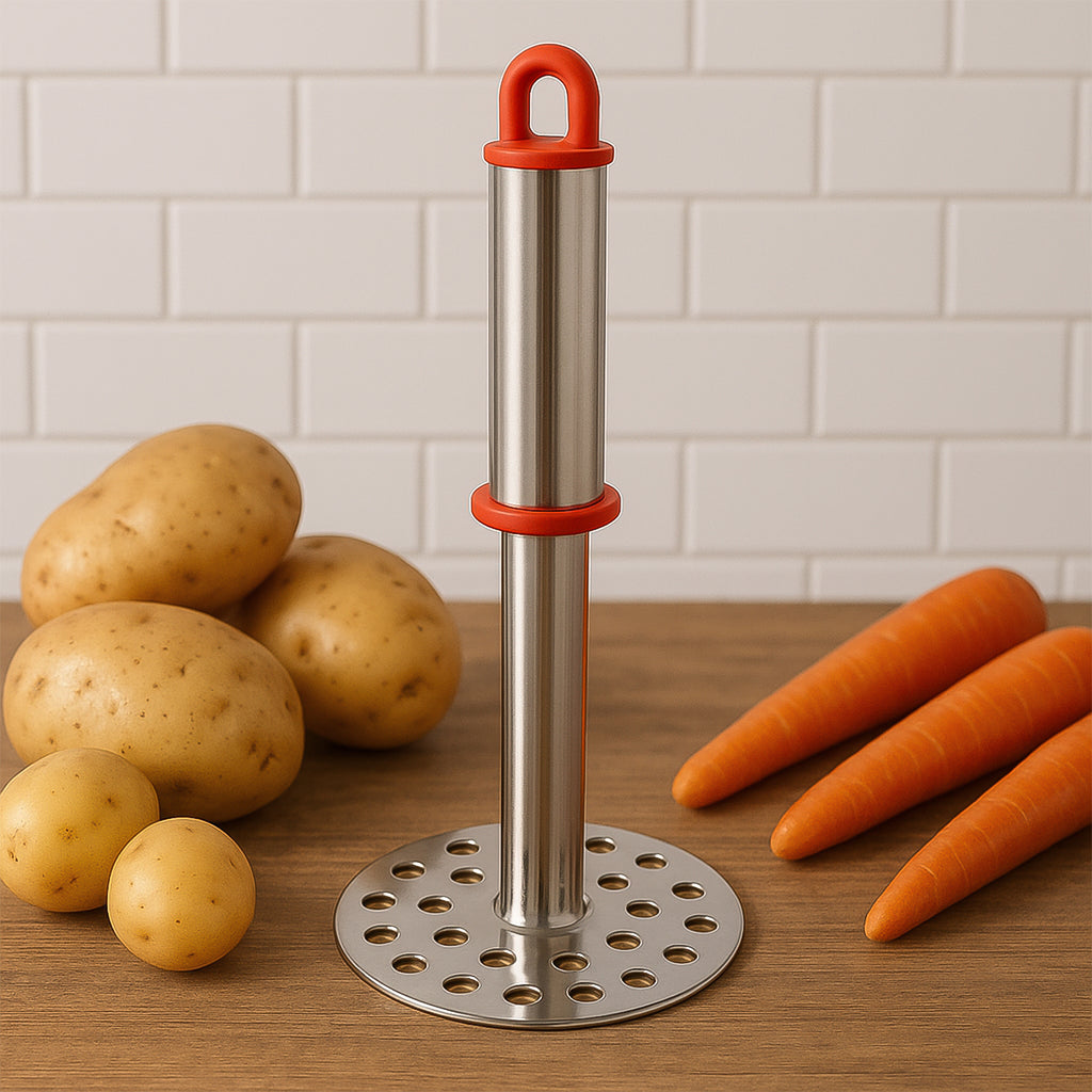 Stainless Steel Potato Masher With Ergonomic Handle (17cm  1 Pc)