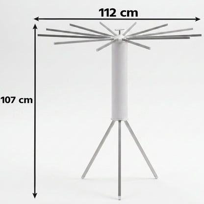 Space saving folding drying rack with multiple hanging arms
