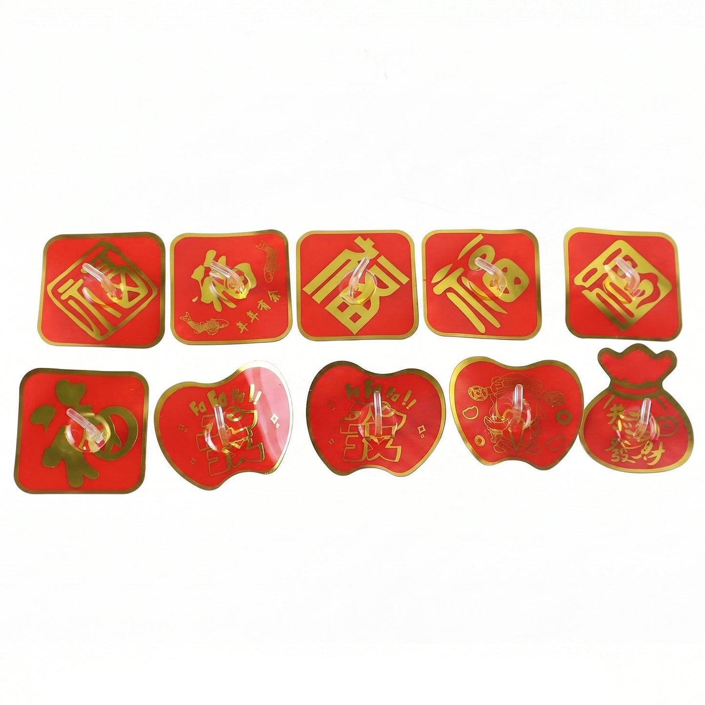 Self Adhesive Wall Hooks, Decorative Strong Sticky Hooks for Keys (10 Pcs Set)