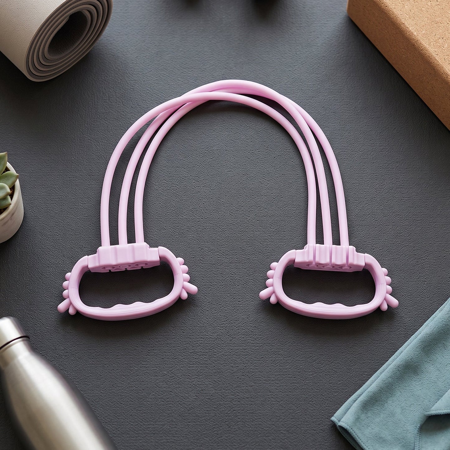Adjustable chest expander with foam handles for muscle training