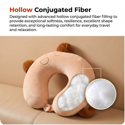 Cuddly cat neck support pillow for travel and home rest