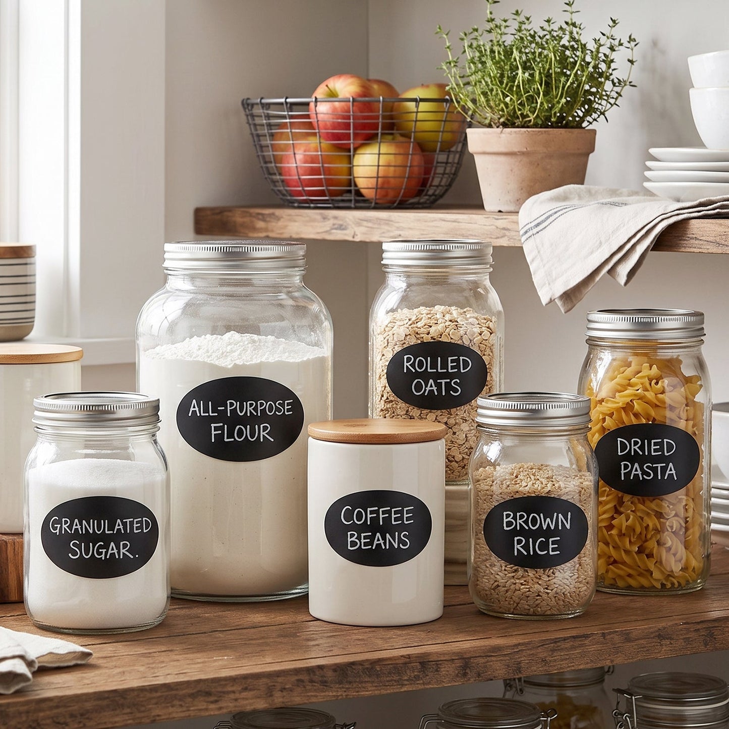 Waterproof blackboard stickers for pantry jars and containers