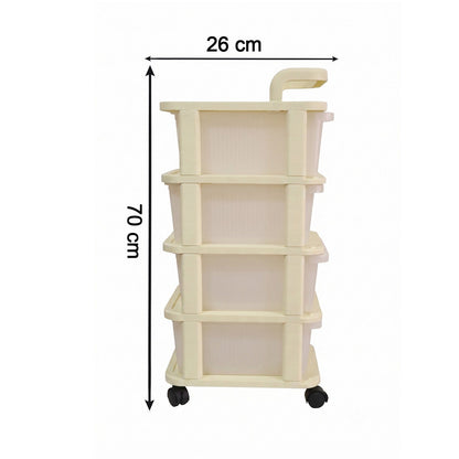 Space saving rolling organizer cart for tidy storage
