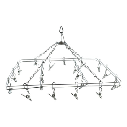 Square drying rack with clips for socks, gloves and towels